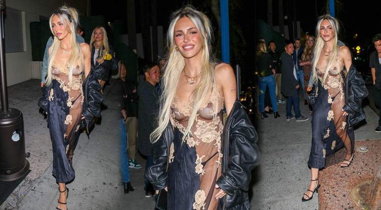 Фото: Далила Хэмлин в просвечивающем платье