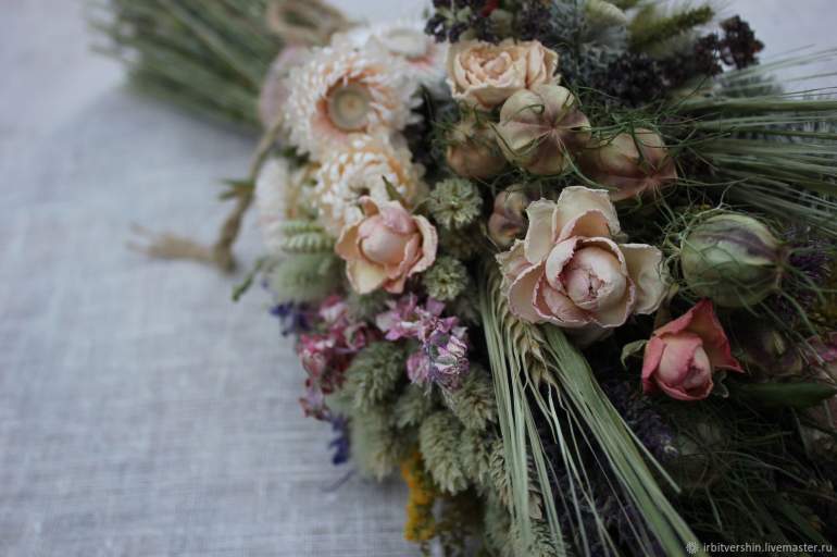 Фото и картинки: Свадебный букет из сухоцветов