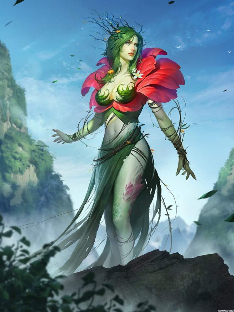 Аниме девушка: Дриада - картинки