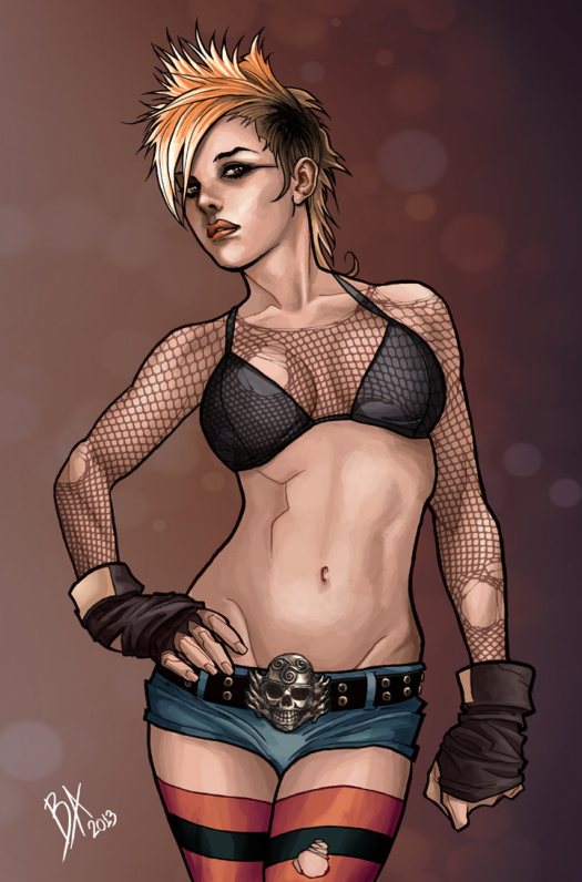 Красивая девушка панк с ирокезом на фото