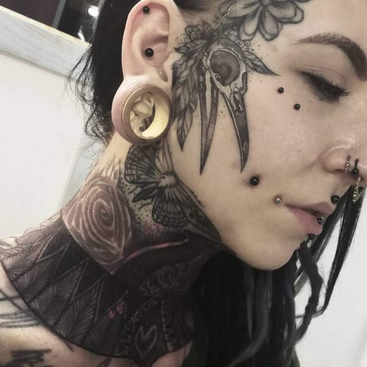 Красивая девушка вся в пирсинге на фото