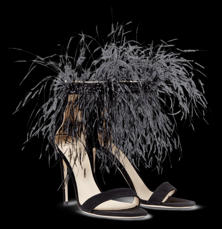 Красивые девушки и Босоножки с перьями