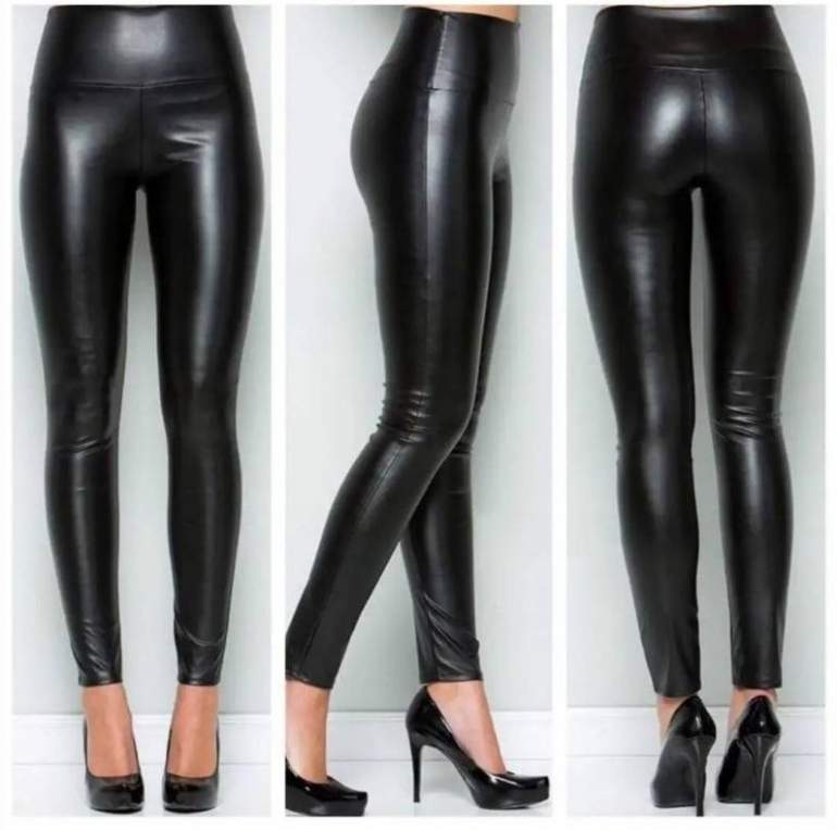 Стиль: Черные лосины под кожу - фото идеи