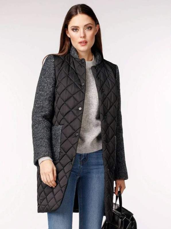 Стиль: Комбинированная куртка зима - фото идеи