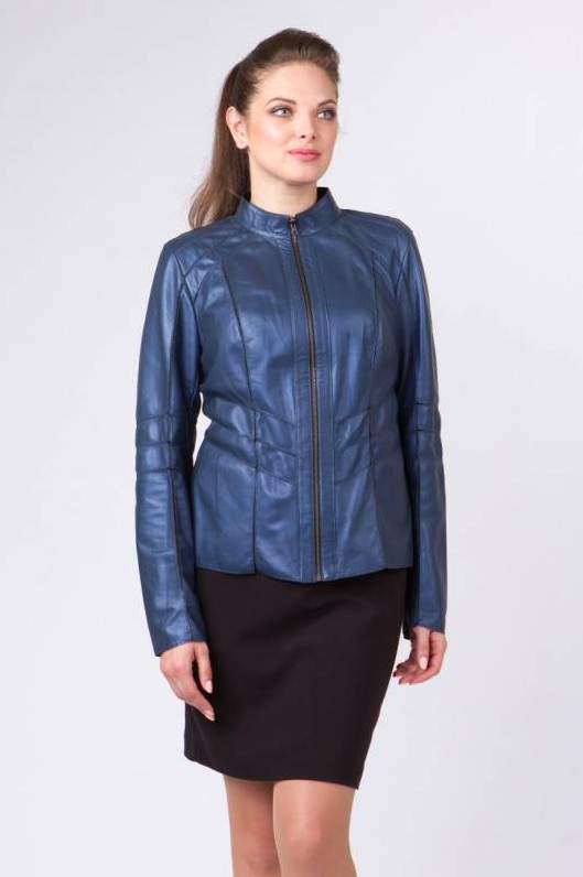 Стиль: Кожаная куртка женская без воротника - фото идеи