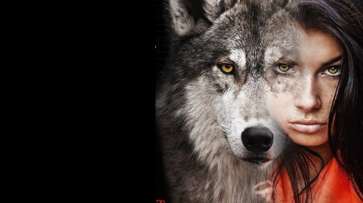 Красивая девушка и два волка