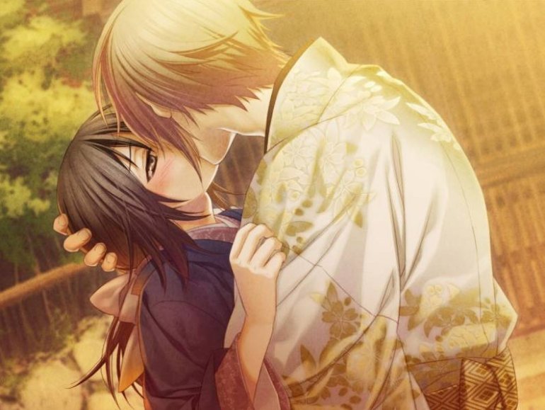 Нежные объятия - любовь аниме картинки