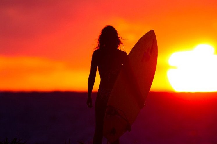 Силуэт очаровательные женщины на солнце