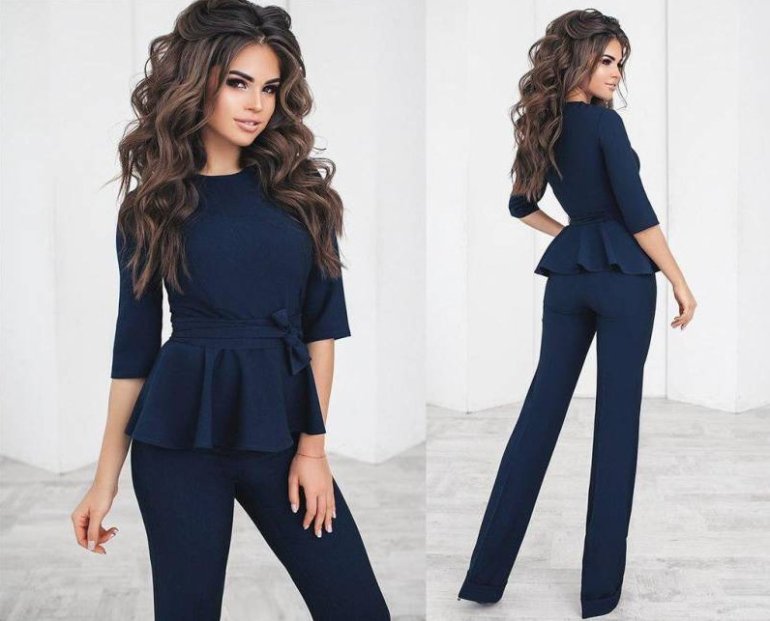 Стиль: Костюм из костюмной ткани - фото идеи