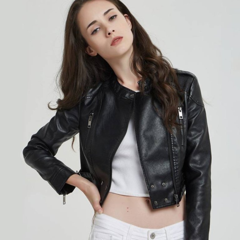 Стиль: Куртка кожаная женская очник - фото идеи