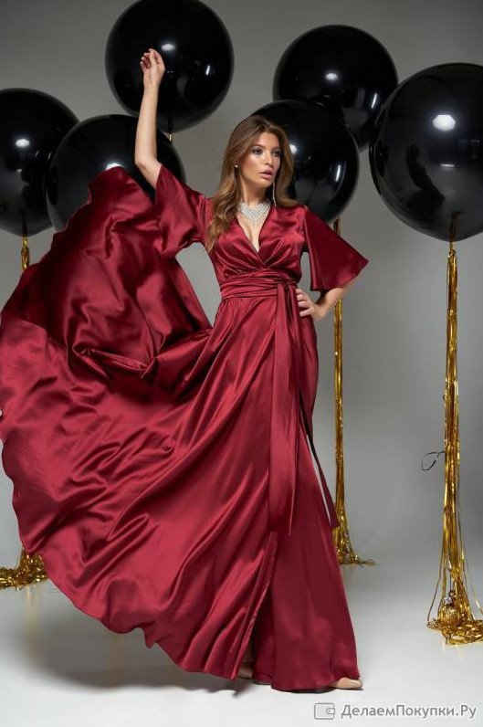Стиль: Платье бордового цвета - фото идеи