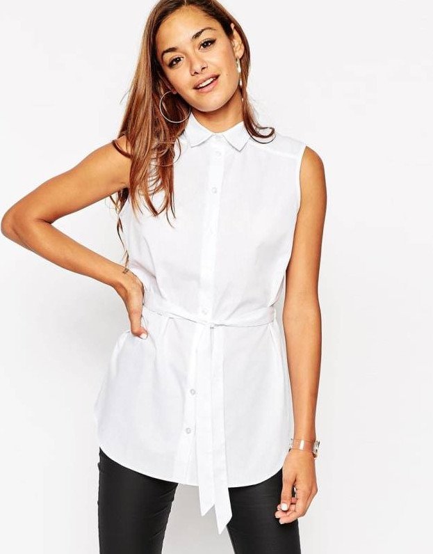 Стиль: Платье рубаха без рукавов - фото идеи