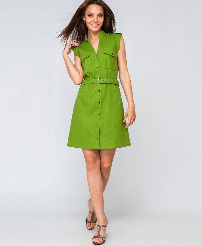 Стиль: Платье сафари лен - фото идеи