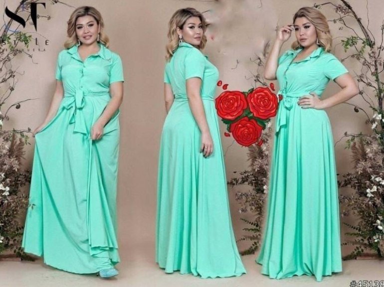 Стиль: Платья в пол бирюзового цвета - фото идеи