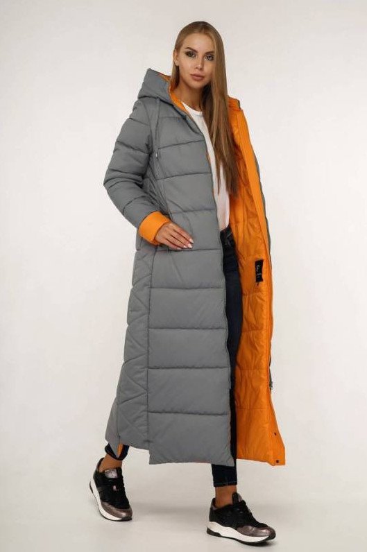 Стиль: Темно серый пуховик - фото идеи