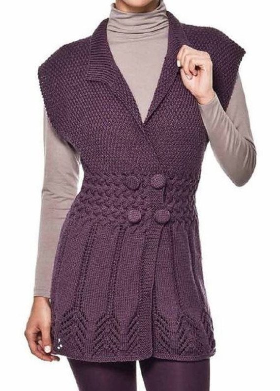 Стиль: Туника вязаная спицами - фото идеи