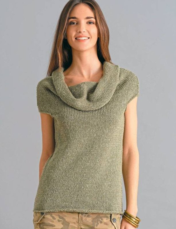 Стиль: Вязаная кофта с воротником качели - фото идеи