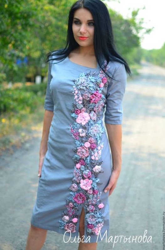 Стиль: Вышивка на подоле платья - фото идеи