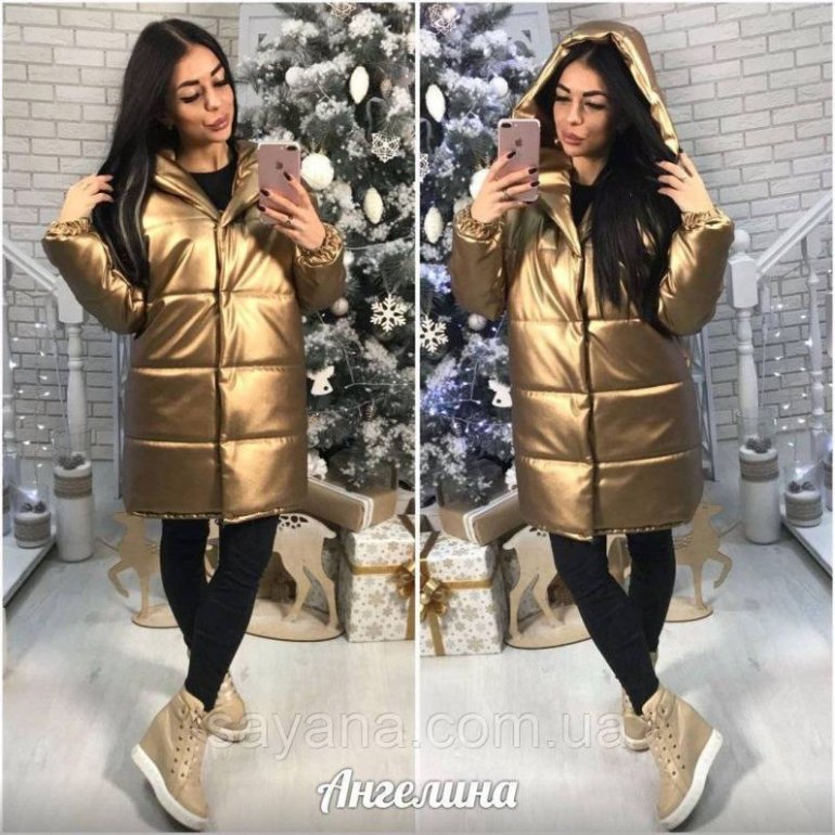 Стиль: Зимний пуховик из экокожи - фото идеи