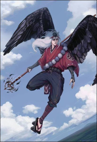 Карасу Тенгу - аниме картинки