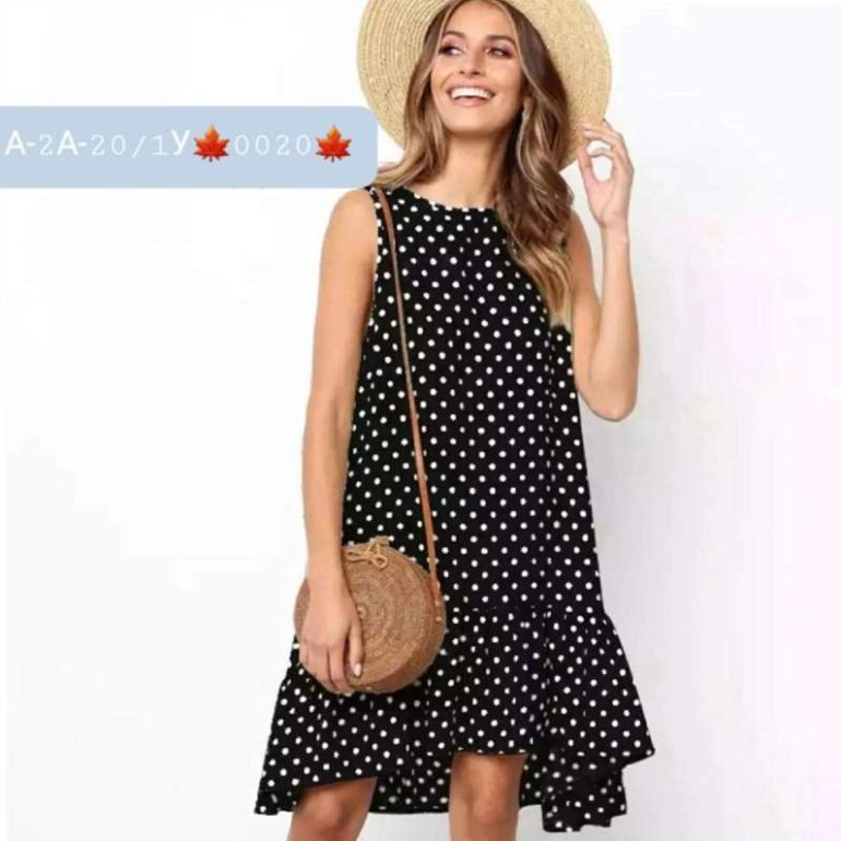 Мода: Платье из шифона в горох