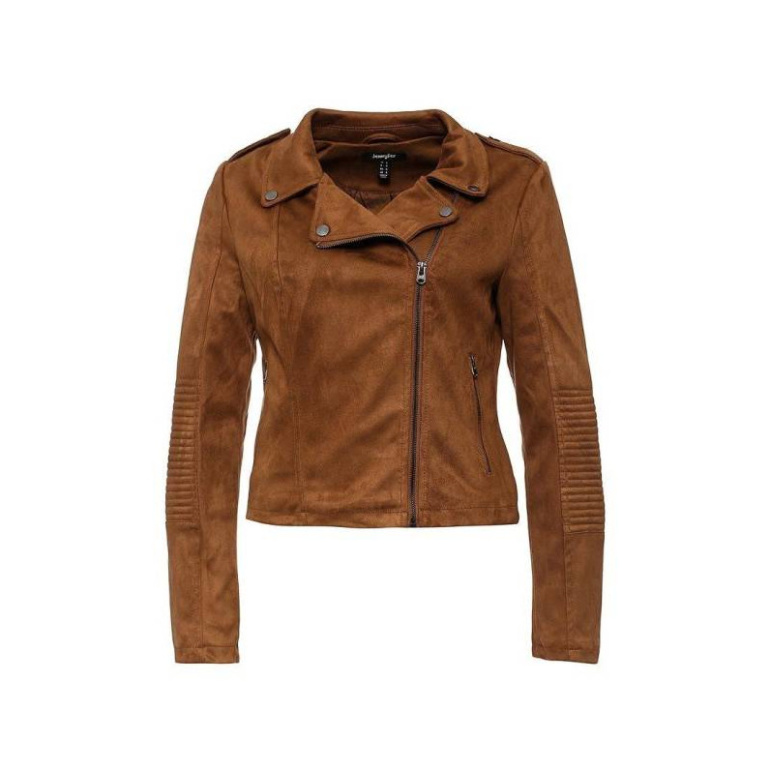 Мода: Женские кожаные куртки коричневого цвета