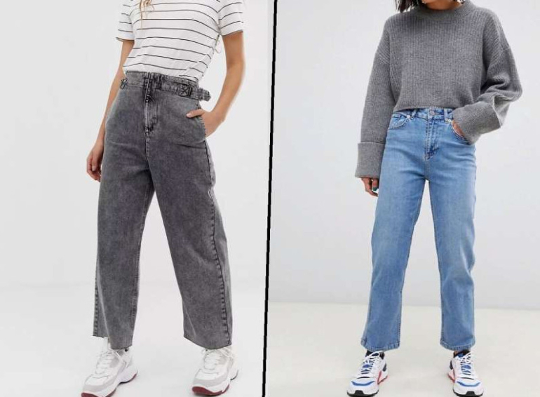 Мода: Зимние джинсы бананы