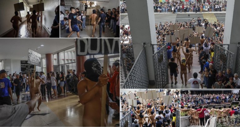 Студенты устроили голый забег на Филиппинах в знак протеста против изменений в конституции