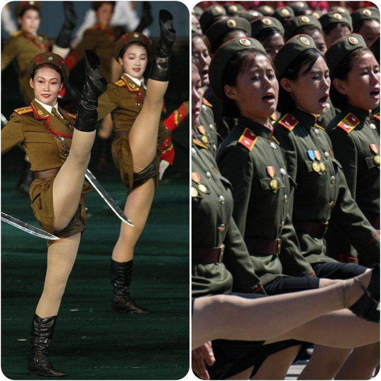 Девушки из Северной Кореи: женщины на парадах и в армии