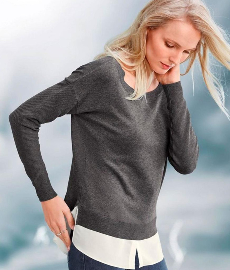Джемпер с имитацией рубашки: стильное сочетание удобства и элегантности