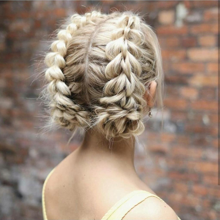 Укладка колосков на средние волосы