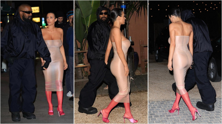 Бьянка Цензори в провокационном наряде из прозрачного латекса без нижнего белья