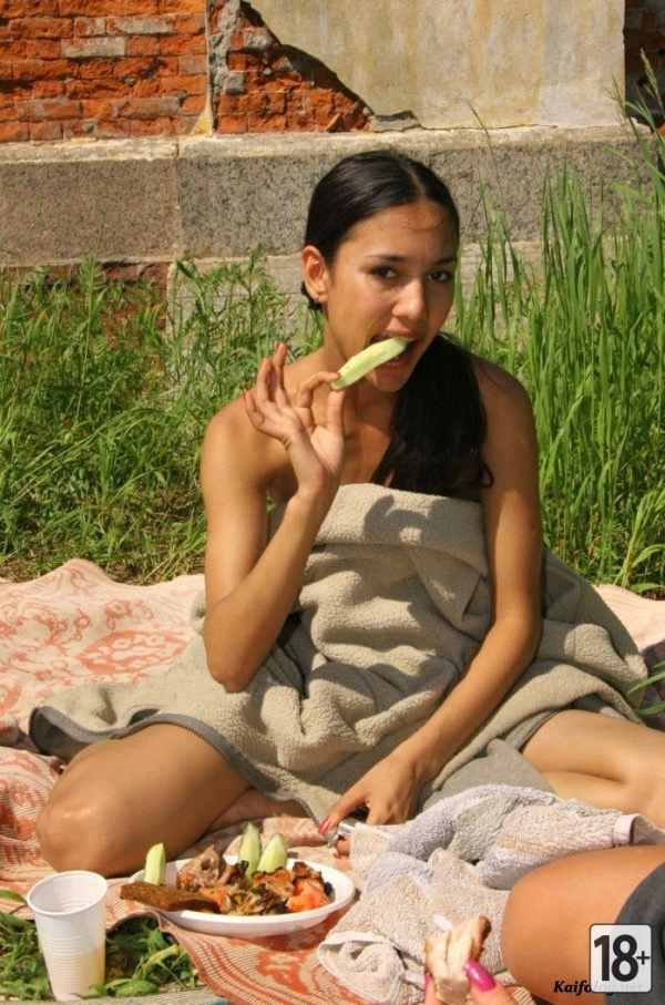 Пикник на природе с голыми девушками ( 14 фото )